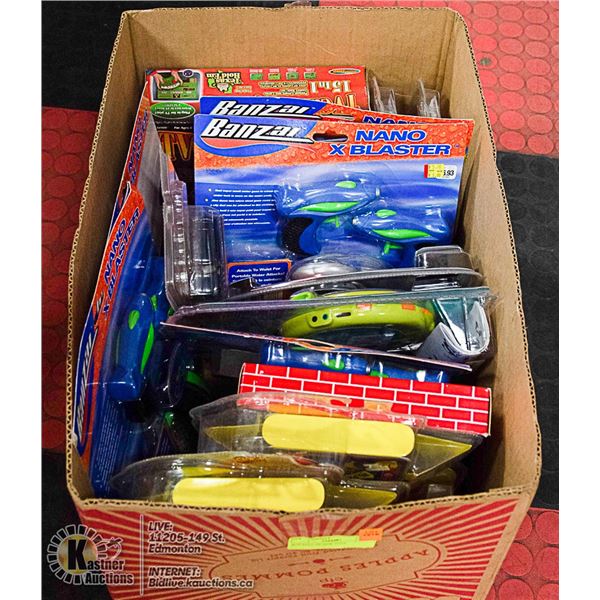 BOX FULL OF NEW TOYS