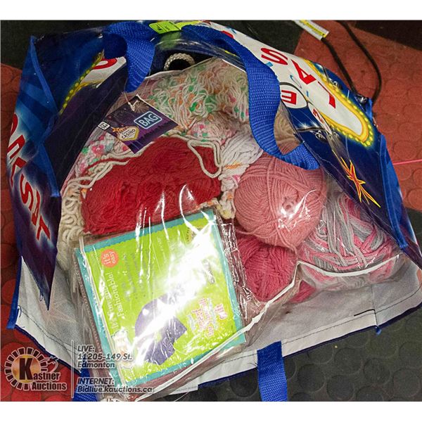 LARGE TOTE OF KNITTING YARN