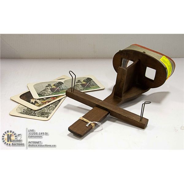 STEREOSCOPE VIEWER WITH 3 CARDS