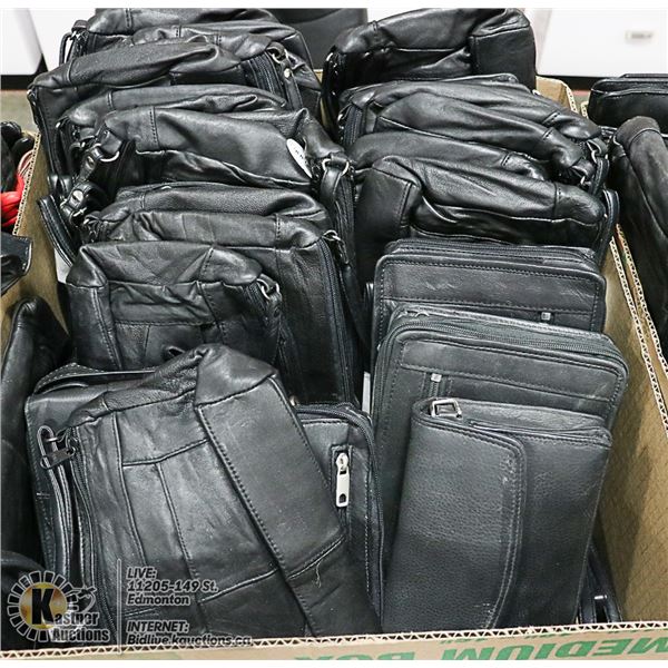 FLAT LOT OF BRAND NEW LEATHER PURSES