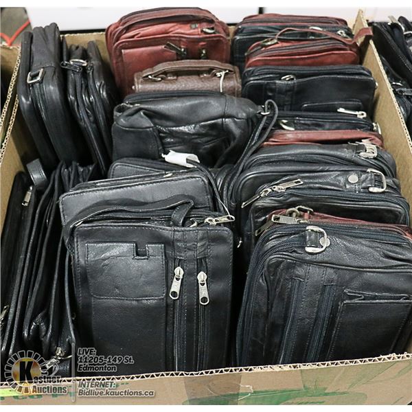 FLAT LOT OF BRAND NEW LEATHER PURSES