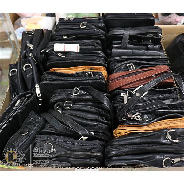 FLAT LOT OF BRAND NEW LEATHER PURSES