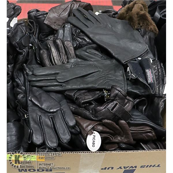 FLAT LOT OF BRAND NEW LEATHER GLOVES