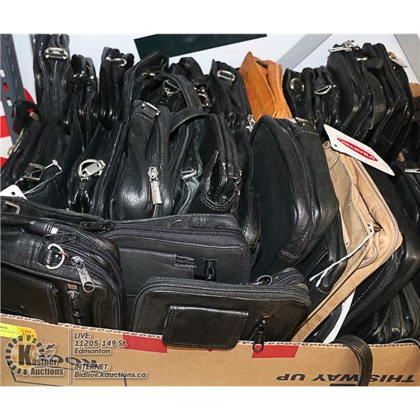 FLAT LOT OF BRAND NEW LEATHER PURSES