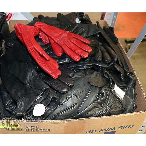 FLAT LOT OF BRAND NEW LEATHER GLOVES