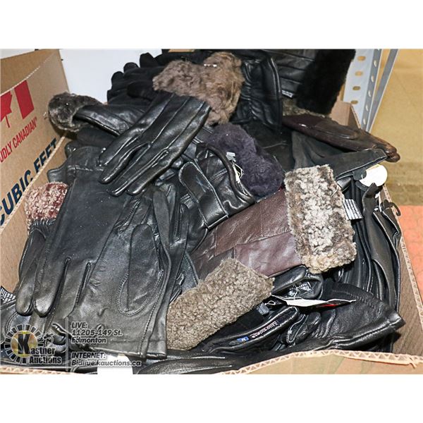 FLAT LOT OF BRAND NEW LEATHER GLOVES