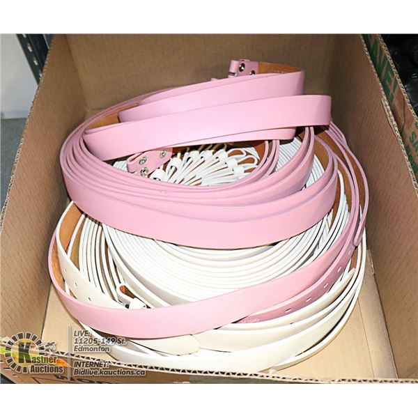 FLAT OF BRAND NEW LEATHER BELTS