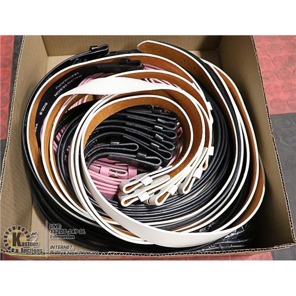 FLAT LOT OF BRAND NEW LEATHER BELTS