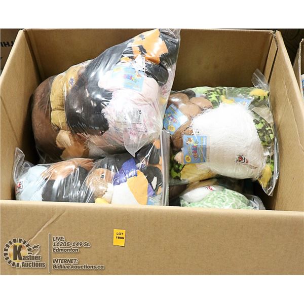 LARGE BOX OF WEBKINS STUFFED ANIMALS