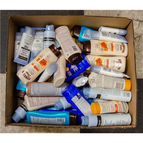 FLAT LOT OF VARIOUS KINDS OF SUNSCREEN PRODUCTS