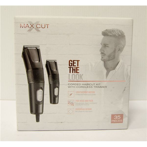 MAX CUT CORDED HAIRCUT KIT WITH CORDLESS TRIMMER