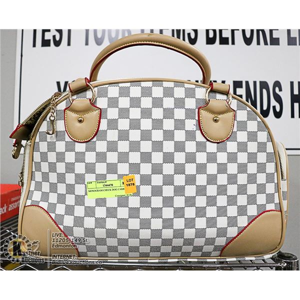 MONOGRAM CHECK DOG CARRIER