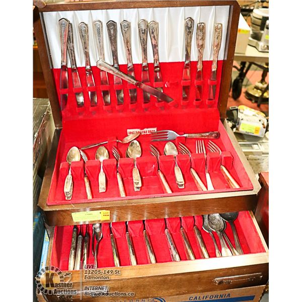 56 PIECE VINTAGE FAIRMONT HOTEL SILVER CUTLERY SET