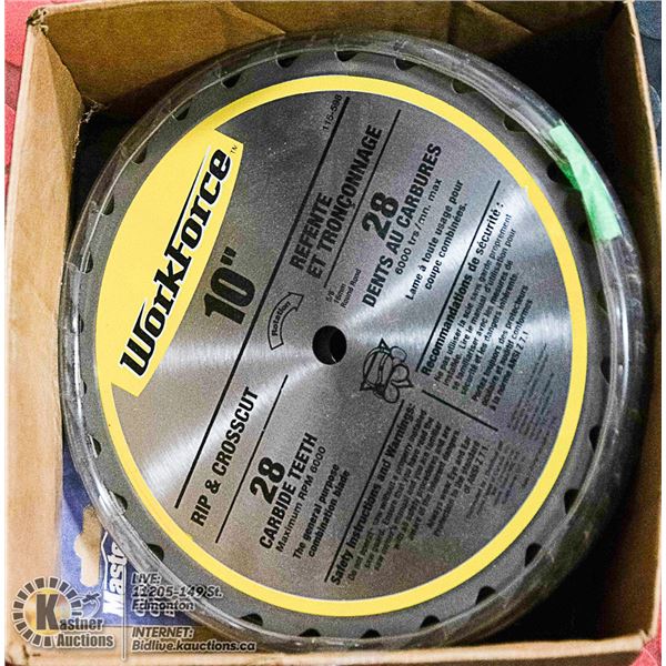 BOX W/ 3 SAW BLADES  2 -10 & 1 7.5