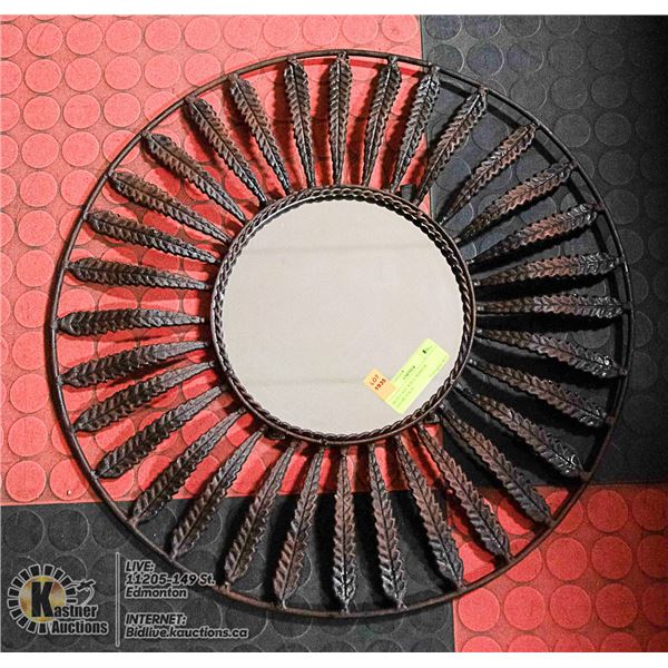 IRON CAST WALL MIRROR DIAMETER 20