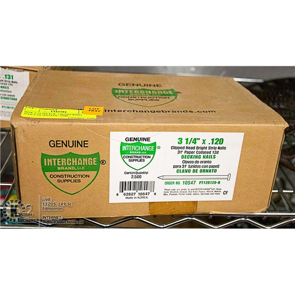 BOX 3.25 INCH X .120 DECKING NAILS QUANTITY: 2500
