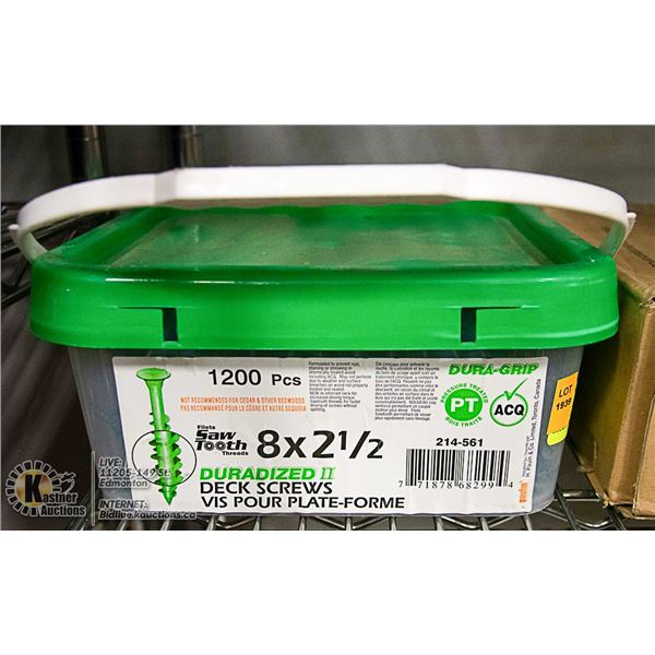 BOX 8 X 2.5 INCH DURADIZED 2 DECK SCREWS
