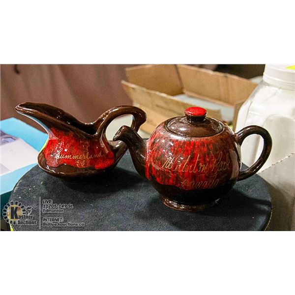 VINTAGE RED EVANGALINE BLUE MOUNTAIN CREAM &