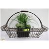 Image 1 : METAL PLANTER WITH HANDLE AND SMALL PLANT INSET