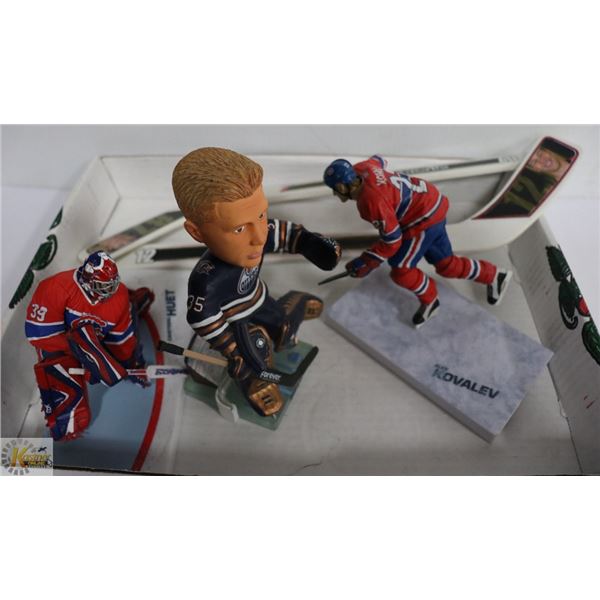 3 HOCKEY FIGURES TOMMY SALO,ALEX KOVALEV ,C HUET