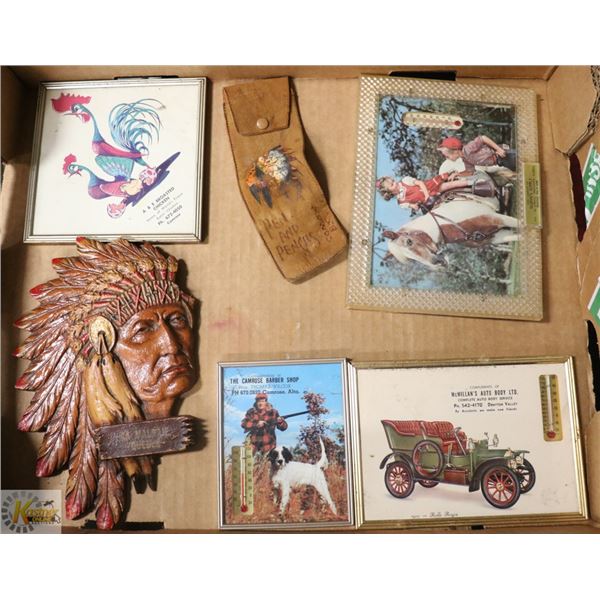 VINTAGE COMMERCIAL THERMOMETERS AND COLLECTIBLES