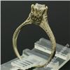 Image 6 : Art Deco Etched 14kt White Gold 0.60 ctw European Diamond Solitaire Engagement R