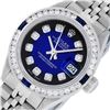 Image 2 : Rolex Ladies Stainless Steel Blue Vignette Diamond & Sapphire Datejust Wristwatc