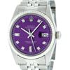 Image 1 : Rolex Mens Stainless Purple Diamond 36MM Datejust Oyster Perpetual Wristwatch