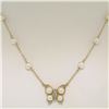 Image 3 : 14K Yellow Gold Pearl & Diamond Butterfly Pendant Necklace w/ Pearl By the Yard