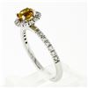 Image 7 : Petite 14K White Gold 0.82 ctw Citrine & Diamond Halo Engagement or Promise Ring