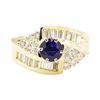 Image 2 : 2.06 ctw Blue Sapphire And Diamond Ring - 14KT Yellow Gold