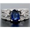 Image 5 : EGL 14k White Gold 2.78 Ctw Royal Blue Sapphire and Diamond Engagement Cocktail
