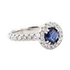 Image 1 : 1.42 ctw Sapphire And Diamond Ring - 14KT White Gold