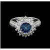 Image 2 : 14KT White Gold 1.67 ctw Tanzanite and Diamond Ring