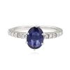 Image 2 : 1.25 ctw Sapphire and Diamond Ring - 14KT White Gold