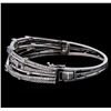 Image 2 : 1.35 ctw Sapphire and Diamond Bracelet - 14KT White Gold