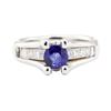 Image 2 : 1.28 ctw Sapphire And Diamond Ring - 14KT White Gold