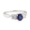 Image 1 : 2.01 ctw Sapphire and Diamond Ring - Platinum