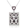 Image 1 : 18k White Gold 1.53CTW Pink Sapphire and Diamond Pendant, (SI3-I1/Pink/G-H)