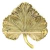 Image 4 : Unique Omega Vintage 14K Yellow Gold Green Enamel & Diamond Detailed Leaf Brooch
