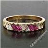 Image 5 : Vintage 18kt Yellow Gold 0.75 ctw Baguette Diamond and Ruby Band Ring