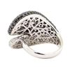 Image 3 : 4.11 ctw Black and White Diamond Ring - 18KT White Gold