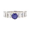Image 2 : 2.20 ctw Sapphire And Diamond Ring - 18KT White Gold
