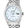 Image 1 : Rolex Mens Stainless Steel Blue Diamond 36MM Oyster Perpetual Datejust Wristwatc