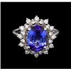 Image 2 : 3.08 ctw Tanzanite and Diamond Ring - 14KT White Gold