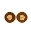 Image 1 : Hermes Gold Leather Clip-on Earrings