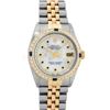 Image 2 : Rolex Mens 2 Tone Mother Of Pearl Diamond & Sapphire Datejust Wristwatch