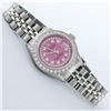 Image 3 : Rolex Ladies Stainless Steel 26MM Pink String Diamond Lugs Datejust Wristwatch