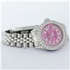 Image 4 : Rolex Ladies Stainless Steel 26MM Pink String Diamond Lugs Datejust Wristwatch