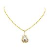 Image 1 : 0.04 ctw Diamond and Pearl Pendant & Chain - 14KT Yellow Gold